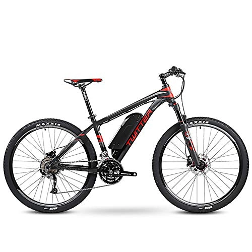 Bicicletas de montaña eléctrica : Z＆S Bicicleta eléctrica de 27.5 Pulgadas Mountain, 36V 10.4Ah Batería de Litio DC Rueda Trasera sin escobillas Rueda integrada Motor Negro y Rojo, Red