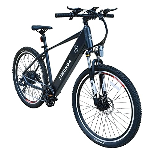 Bicicletas de montaña eléctrica : ZIMONDA Bicicleta Eléctrica para Adultos, BAFANG Motor 250W, Batería Extraíble de 468 WH, 7 Velocidades, 25 km / h, hasta 65 mph, con Horquillas de Suspensión, Pantalla LCD, Neumáticos Ciudad de 27.5