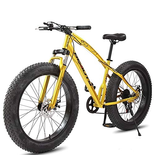 Bicicletas de montaña Fat Tires : 26 pulgadas de la rueda 4.0 Fat Tire bicicletas de montaña moto de nieve Bicicletas de ciclo del camino con el asiento ajustable y la suspensión Negrita Tenedor for el trabajo, la aptitud, excursión,