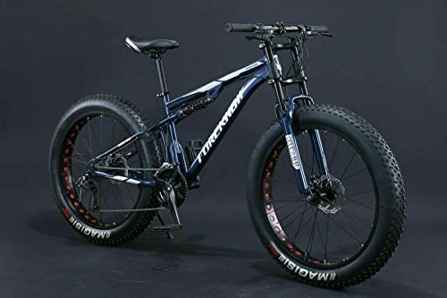 Bicicletas de montaña Fat Tires : 360Home - Bicicleta de montaña (24-26 pulgadas, con suspensión completa, rueda dentada grande, 26 pulgadas, 24 velocidades, color azul)