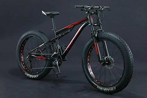 Bicicletas de montaña Fat Tires : 360Home Fat Bike - Bicicleta de montaña (24-26 pulgadas, con suspensión completa, rueda dentada grande, 26 pulgadas, 24 velocidades, color negro)