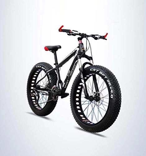 Bicicletas de montaña Fat Tires : Adulto Fat Tire Bicicletas de montaña, Bicicletas de aleacin de Aluminio Off-Road de Nieve, Doble Disco de Freno Playa Crucero Bicicletas, 26 Pulgadas Ruedas, 30 Speed