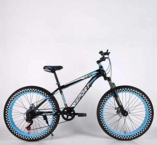 Bicicletas de montaña Fat Tires : AISHFP Mens Adultos de Grasa neumático de la Bici de montaña, Bicicletas de Doble Freno de Disco Playa Nieve, Raza de Camino del Crucero de Bicicletas, Ruedas de 24 Pulgadas, A, 21 Speed