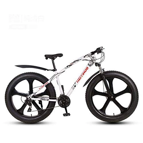 Bicicletas de montaña Fat Tires : Alqn Bicicleta de montaña Bicicleta de 26 pulgadas para adultos, Bicicleta de 4.0 pulgadas Fat Tire MTB, Horquilla de suspensin de cuadro de acero con alto contenido de carbono, Doble freno de disco