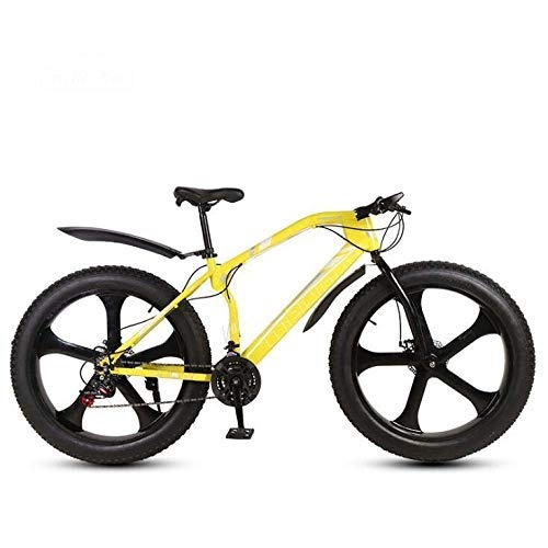 Bicicletas de montaña Fat Tires : Alqn Bicicleta de montaña de 26 pulgadas para hombres adultos, bicicleta Fat Tire Mtb, freno de doble disco, marco de acero de alto carbono, E, 27 velocidades