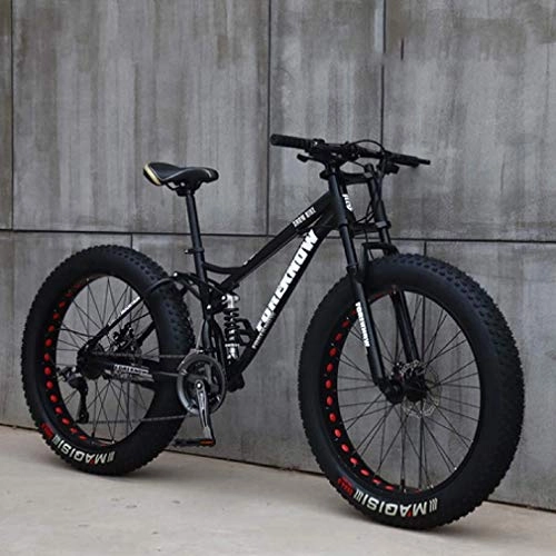 Bicicletas de montaña Fat Tires : Alqn Bicicleta de montaña Fat Tire de 26 pulgadas para hombre, bicicletas de nieve para playa, bicicleta de crucero con doble disco de freno, ruedas de aleacin de aluminio Marco de acero ligero de a