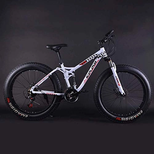 Bicicletas de montaña Fat Tires : Alqn Bicicleta de montaña Fat Tire para adultos, bicicleta de nieve para playa, bicicletas de crucero con doble disco de freno, bicicleta de montaña para hombre de grado profesional, ruedas de 24 pul