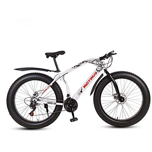 Bicicletas de montaña Fat Tires : Alqn Bicicletas de montaña de 26 pulgadas para adultos, bicicleta de montaña Fat Tire, bicicleta de montaña con freno de doble disco, marco de acero de alto carbono, B, 27 velocidades