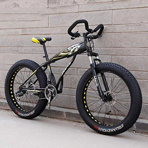 Bicicletas de montaña Fat Tires : AUTOKS Bicicleta de montaña para Adultos Fat Tire, Freno de Disco Doble / Bicicletas de Crucero con Marco de Acero de Alto Carbono