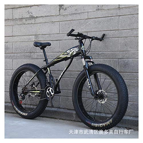 Bicicletas de montaña Fat Tires : backpacke Snow Bike 21 Speed Wide Wheel Mountain Bike Adult ATV-Fluorescent Yellow_26 Inches x 15.5 Inches