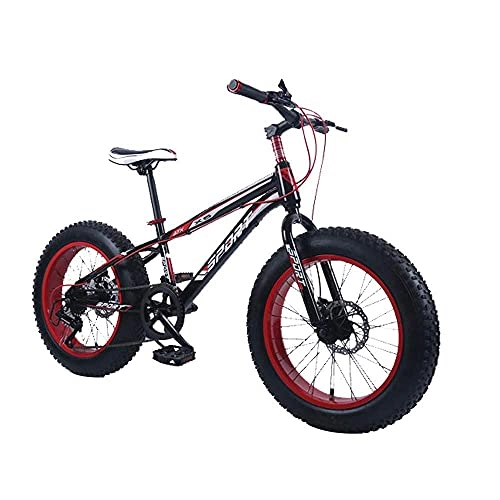 Bicicletas de montaña Fat Tires : Bicicleta de deportes al aire libre de acero al carbono, bicicleta de 20 pulgadas de velocidad variable de 7 velocidades de nieve de la playa fuera de carretera, para hombre al aire libre