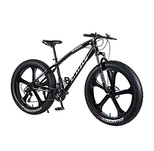 Bicicletas de montaña Fat Tires : Bicicleta de montaña 26 × 4.0 pulgadas fat tire MTB bicicleta Marco de acero de alto carbono hombres mujeres hardtail bicicleta de montaña horquilla delantera amortiguadora y doble freno de disco