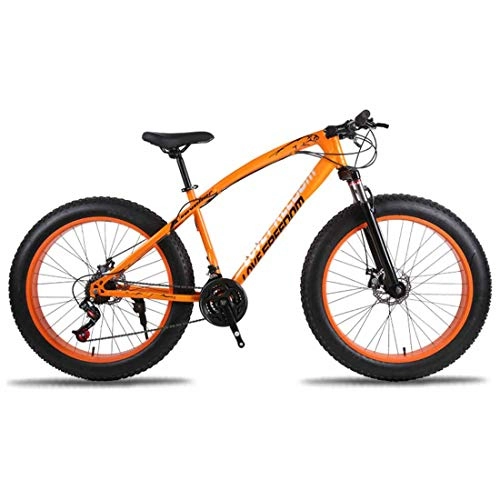 Bicicletas de montaña Fat Tires : Bicicleta De Montaña 26 Pulgadas Marco De Acero Al Carbono 21 Velocidades (24 Velocidades, 27 Velocidades) Bicicleta De Carretera, Naranja, 27 Speed
