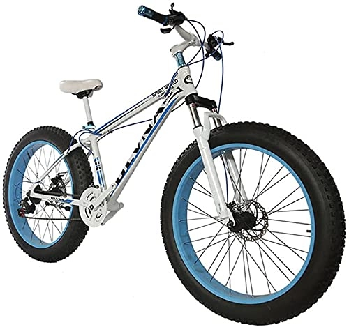 Bicicletas de montaña Fat Tires : Bicicleta de montaña con neumáticos gruesos de 20 / 26 pulgadas, bicicleta de carretera al aire libre para hombres y mujeres adultos, bicicleta para arena, 21-27 velocidades, freno de disco, horquilla