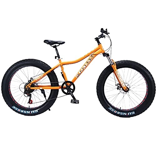 Bicicletas de montaña Fat Tires : Bicicleta de montaña de 26 pulgadas, moto de nieve de playa, bicicleta todoterreno, neumáticos ampliados, frenos de disco mecánicos delanteros y traseros (21 velocidades)
