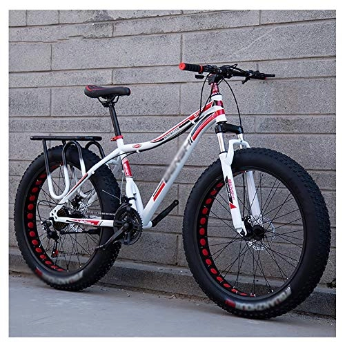 Bicicletas de montaña Fat Tires : Bicicleta para Joven Bicicletas De Carretera Bicicletas Fat Tire Bicicleta de Carretera Bicicleta for Adultos Playa de Motos de Nieve Bicicletas for Hombres Mujeres (Color : Red, Size : 24in)