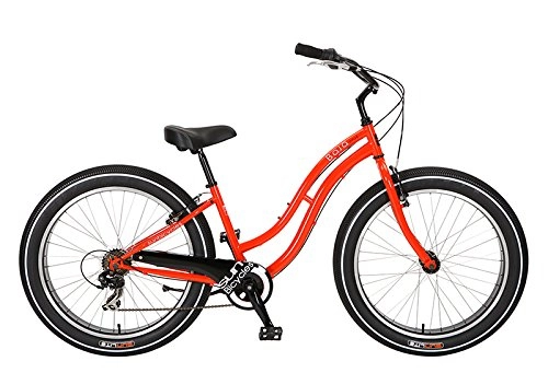 Bicicletas de montaña Fat Tires : Bicicleta Sun Baja Cruz Lady 16", Paseo, Cruiser, Playa, roja 7V