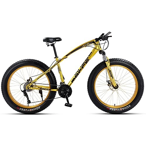 Bicicletas de montaña Fat Tires : Bicicletas de montaña de 24 / 26 pulgadas, bicicleta de montaña con neumáticos gruesos para adultos, bicicleta de 7 / 21 / 24 / 27 / 30 velocidades, marco de acero con alto contenido de carbono, doble suspensi
