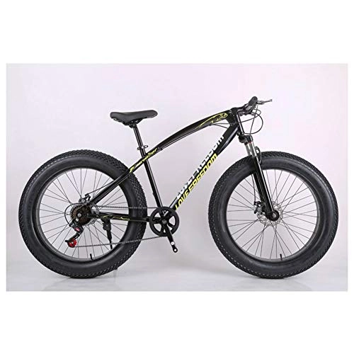 Bicicletas de montaña Fat Tires : Bicicletas de montaña de 26 pulgadas, para nios y nias, neumticos gruesos, negro, 27 / 7 / 21 / 24, velocidad de 26 pulgadas, 24 velocidades