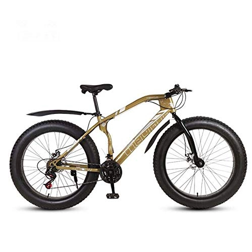 Bicicletas de montaña Fat Tires : Bicicletas de montaña de bicicleta de 26 pulgadas para adultos, bicicleta de montaña Fat Tire Mountain, bicicleta de MTB rígida de freno de disco doble, marco de acero de alto carbono, D, 24 speed