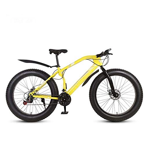 Bicicletas de montaña Fat Tires : Bicicletas de montaña de bicicleta de 26 pulgadas para adultos, bicicleta de montaña Fat Tire Mountain, bicicleta de MTB rígida de freno de disco doble, marco de acero de alto carbono, E, 24 speed