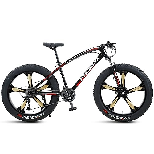 Bicicletas de montaña Fat Tires : Bicicletas de montaña ultraligeras de 26 pulgadas, bicicleta de velocidad 21 / 24 / 27 / 30, bicicleta de montaña con neumáticos gruesos para adultos, marco de acero con alto contenido de carbono, doble su