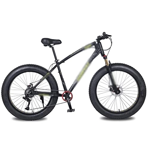 Bicicletas de montaña Fat Tires : Bicycles for Adults Snow Bike Aluminum Alloy Rame 10Speed Fat Beach Bicycle Lock The Front Fork Mechanical Disc Brake (Color : Black Yellow)