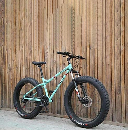 Bicicletas de montaña Fat Tires : CXY-JOEL Adult Fat Tire Mountain Bike Doble Freno de Disco / Cruiser Bicicletas Playa Moto de Nieve Bicicleta 24 Pulgadas Aleación de Aluminio Ruedas-Azul_7 Velocidad, Azul
