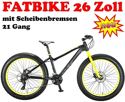 Bicicletas de montaña Fat Tires : fatbike 26 pulgadas 21 velocidades negro de color verde