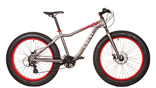Bicicletas de montaña Fat Tires : FK Cycling Crest 4.1 Fat Bike 24V Shimano Acera / Altus 26"x4.0" Aluminio (M 17" Gris / roja)
