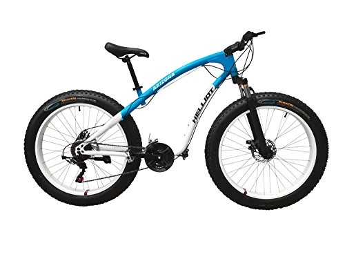 Bicicletas de montaña Fat Tires : Helliot Bikes Arizona Fat Bike Bicicleta de Montaña, Adultos Unisex, Azul / Blanco, M-L