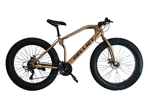 Bicicletas de montaña Fat Tires : Helliot Bikes Bull Brown Bicicleta de montaña Fatbike, Adultos Unisex, Marrón, Mediano