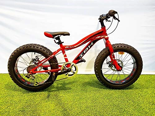 Bicicletas de montaña Fat Tires : IBK - Bicicleta de 20 Pulgadas Cross Fat Bike, Frenos de Disco Shimano 6 V, Color Rojo