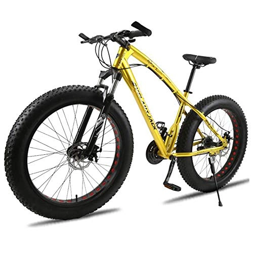 Bicicletas de montaña Fat Tires : KAMELUN Bicicleta de MontañA, 26 Pulgadas NeumáTicos de Bicicleta Gran TamañO, Fat Bike Bicicleta de MontañA Cruiser Bike Bicicleta Paseo Deporte Playa Viajes, Amarillo, 21 Speed