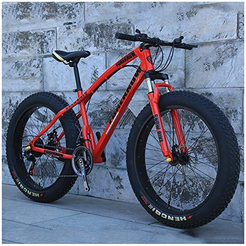 Bicicletas de montaña Fat Tires : LDLL 24 Pulgadas Bicicleta de montaña Bicicleta Fat Bike 20 / 24'' Marco de Acero de Alto Carbono, Doble Disco de Freno, con 7 / 21 / 24 / 27 velocidades