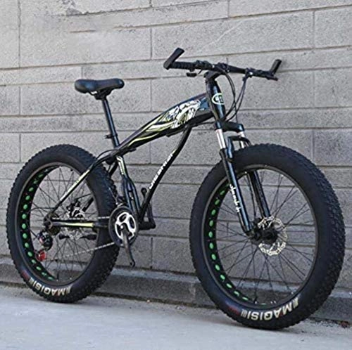 Bicicletas de montaña Fat Tires : LFSTY Fat Tire Mountain Bike Bicicletas para Hombres Mujeres, Bicicleta MTB Hardtail, Cuadro de Acero de Alto Carbono y Horquilla Delantera amortiguadora, Freno de Disco Doble, E, 26 Inch 21 Speed