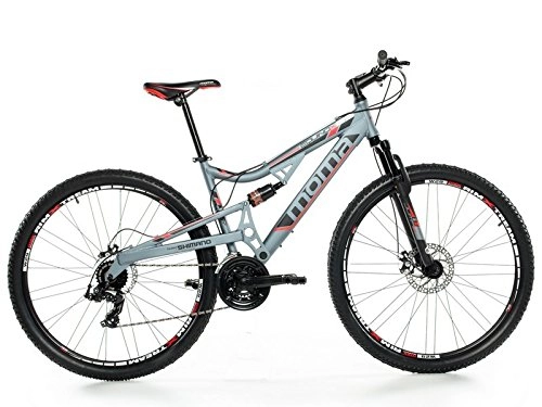 Bicicletas de montaña Fat Tires : Moma Bikes EQX 29" - Bicicleta Montaña, SHIMANO 24V, Doble Freno Disco, Doble Susp. Talla L-XL (1.80-2.00m)