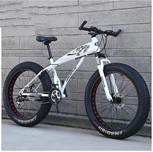 Bicicletas de montaña Fat Tires : N&I Fat - Bikes con suspensión frontal para adulto, 4 anchas anti-Slip Mountain Bike, de alta carbono, doble disco