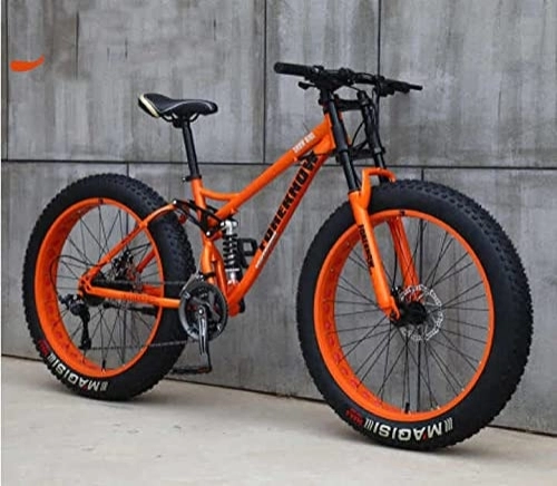 Bicicletas de montaña Fat Tires : Odiko Bicicletas de Montaña de 26 Pulgadas Doble Suspensión (Naranja 1)