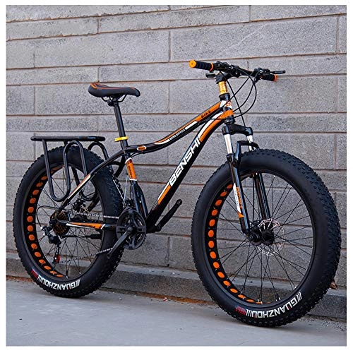 Bicicletas de montaña Fat Tires : QMMD Bicicleta Montaña 26 Pulgadas, Adulto Neumáticos de Bicicleta de Gran Tamaño, 7-21-24-27- Velocidades Hard Tail Bicicleta, Marco De Acero De Alto Carbono Bike, I Spokes, 24 Speed