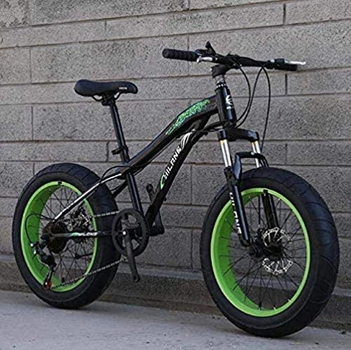 Bicicletas de montaña Fat Tires : QZ Fat Tire Bicicletas Bicicletas, Bicicletas de montaña for Adultos y Adolescentes con Frenos de Disco y suspensin de Primavera Tenedor, Marco de Acero de Alto Carbono