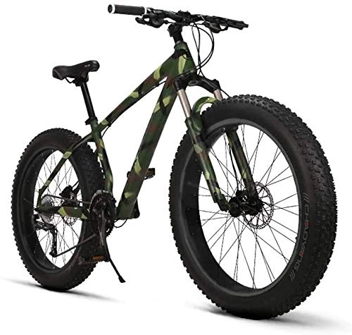 Bicicletas de montaña Fat Tires : QZ Neumticos for Hombre Adulto Grasa de Bicicletas de montaña, Marco de Aluminio de aleacin de Bicicletas Playa Nieve, Doble Freno de Disco 27 de Velocidad de Bicicletas, Ruedas de 26 Pulgadas