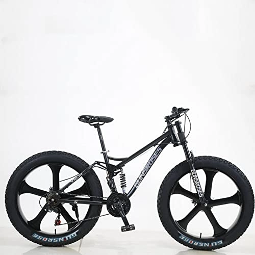 Bicicletas de montaña Fat Tires : TAURU Bicicleta de carretera de 26 pulgadas, bicicleta de montaña, bicicleta de freno de disco dual para hombres y mujeres adultos, marco de vehículo de acero al carbono (24 velocidades, negro1)
