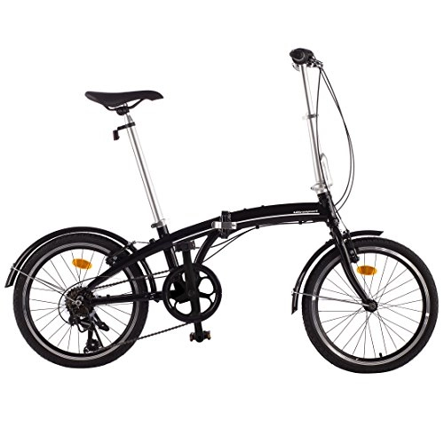 Bicicletas de montaña Fat Tires : Ultrasport 331100000184 Bicicleta Plegable, 7 Marchas, Unisex Adulto, Negro, 20 Pulgada