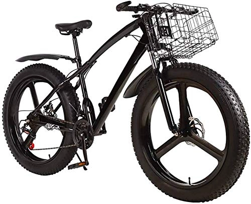 Bicicletas de montaña Fat Tires : ZJZ Bicicleta de montaña Fat Tire para Hombre, 3 radios, 26 Pulgadas, Doble Freno de Disco, Bicicleta para Adolescentes Adultos