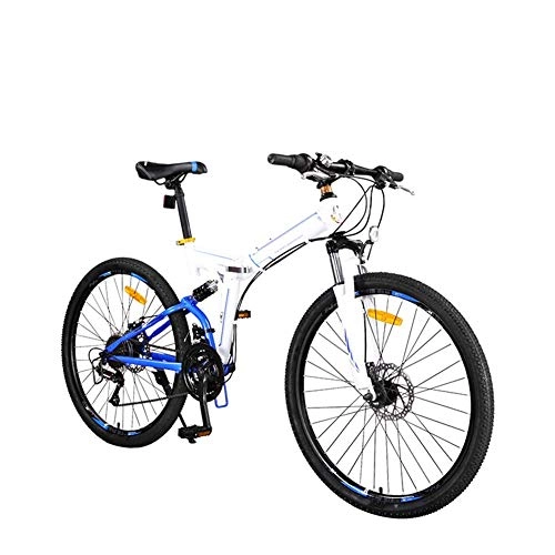 Bicicletas de montaña plegables : AYHa Adultos Bicicletas de Montaña Rígidas, doble freno de disco de 26 pulgadas marco de recorrido de la bicicleta plegable de acero al carbono de alta velocidad 24 de la aleación de aluminio del man