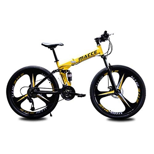 Bicicletas de montaña plegables : B-D Folding Bike con 3 Ruedas De Corte Viaje Al Aire Libre Bicicletas De Montaña Unisex, Adecuado para Estudiantes, Oficinista, Disponible En Dos Colores, Amarillo