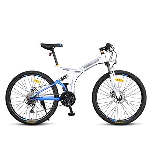 Bicicletas de montaña plegables : Bicicleta amortiguadora Montaña for Bicicleta Plegable 26 Pulgadas de Doble Frenos de Disco (24 Speed) Bicicleta Plegable