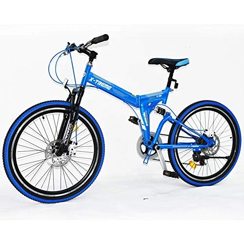 Bicicletas de montaña plegables : Bicicleta de Ciudad Plegable de aleación Ligera de 24", 7 SP, absorción de Impactos del Asiento