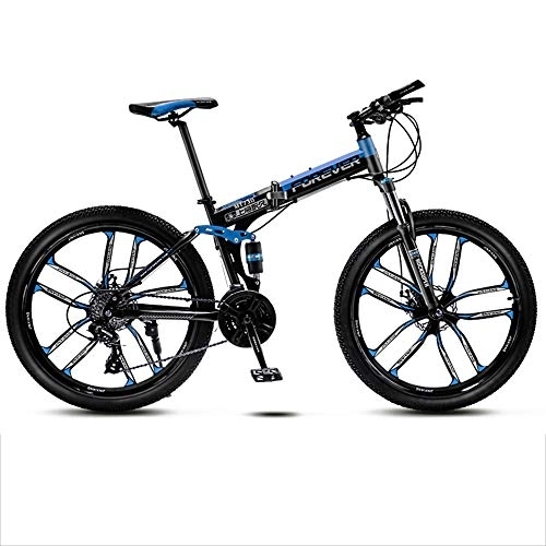 Bicicletas de montaña plegables : Bicicleta De Montaña Alto-Acero Al Carbono MTB Ligero 27 Velocidad Velocidad Variable Freno De Disco Doble Rueda 10cutter 26 Pulgadas Bicicleta Velocidad A-27 26 Pulgadas